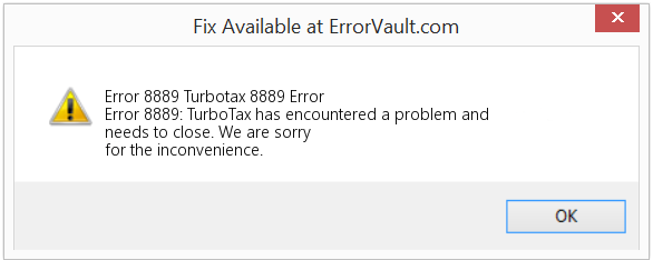 Turbotax Error code 8889