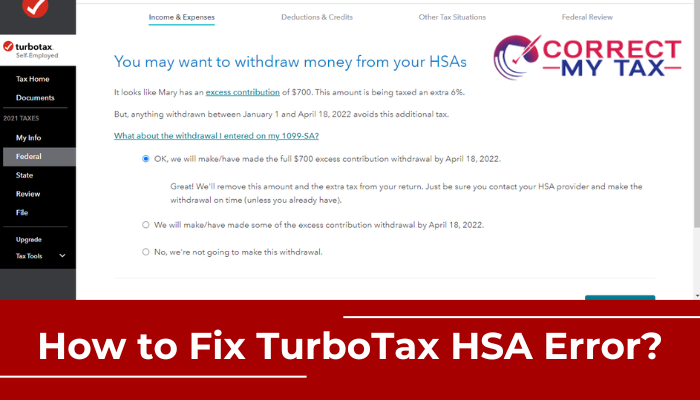 How to Fix TurboTax HSA Error